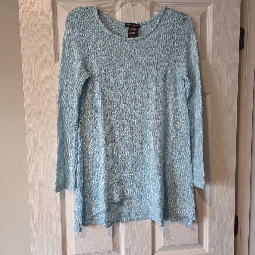 Chelsea & Theodore Light‎ Blue Textured Women's Sweater